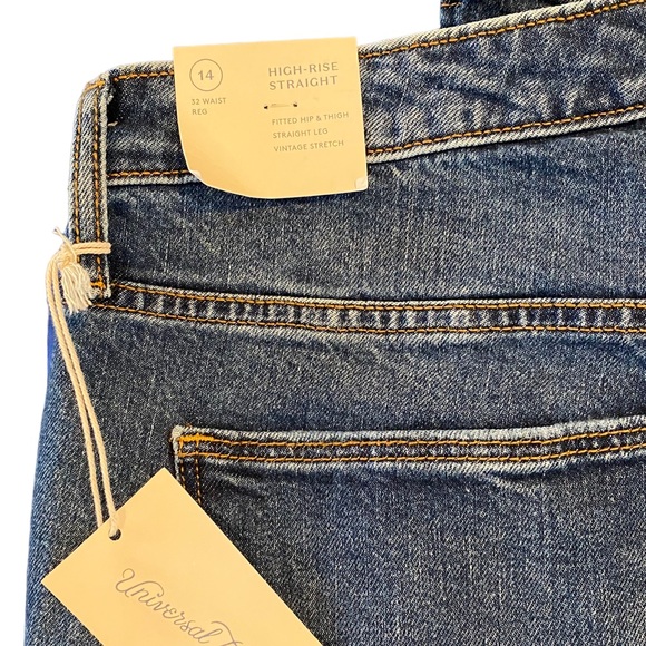 Universal Thread Target High Rise Slim Straight Vintage Stretch Dark Blue NWT 14 - Picture 4 of 9